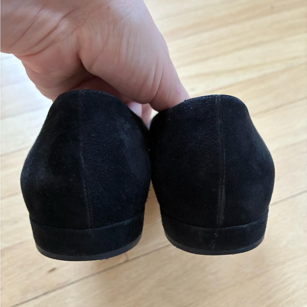 Prada Black Suede Flats with Gold Buckle - Picture 5 of 7